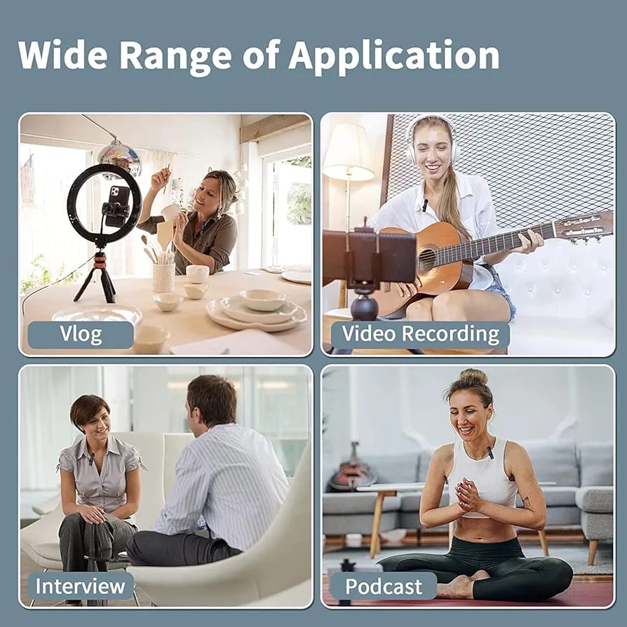 K9 Professional Wireless Lavalier Lapel Microphone For Android Smartphones Cordless Omnidirectional Condenser Recording Mic For Interview Video Podcast Vlog YouTube